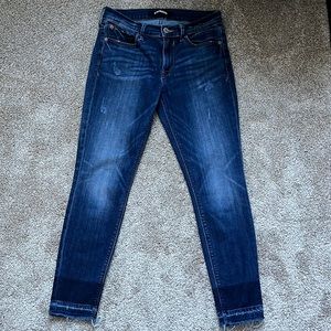 Express Raw Hem Straight Leg Jeans